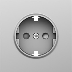 Donel S08 сталь накладка для розетки Schuko с заземлением, со шторками 16A 250 В~,серия DB - фото