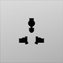 Donel S08 сталь накладка для  розетки мультистандарт, со шторками 16A 250 В~,серия DB - фото