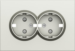 Donel S08 шампань накладка для розетки 2-й с заземлением, со шторками 16A 250 В~,серия DB - фото