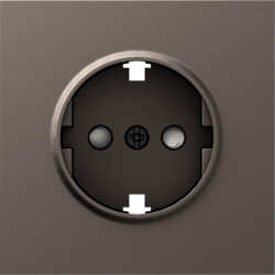 Donel S08 мокко накладка для розетки Schuko с заземлением, со шторками 16A 250 В~,серия DB - фото