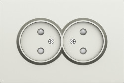 Donel S08 шампань накладка для розетки 2-й без заземления, со шторками 16A 250 В~,серия DB - фото