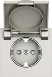 Donel S08 шампань накладка для розетки Schuko с заземлением, с крышкой, 16A 250 В~, серия DB - фото