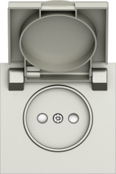 Donel S08 шампань накладка для розетки без заземления, с крышкой, 16A 250 В~, серия DB - фото