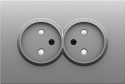 Donel S08 серый графит накладка для розетки 2-й без заземления, со шторками 16A 250 В~,серия DB - фото