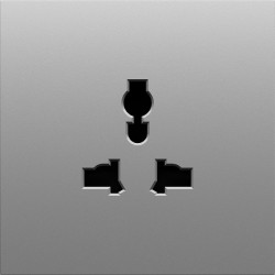 Donel S08 серый графит накладка для  розетки мультистандарт, со шторками 16A 250 В~,серия DB - фото