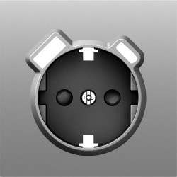 Donel S08 серый графит накладка для розетки Schuko с зарядным устройством USB A+C,  со шторками 16A 250 В~,серия DB - фото