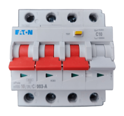 Дифференциальный автомат Eaton MRB6 10A 30mA, 3p+N 4M, хар-ка С, тип А, 6kA - фото